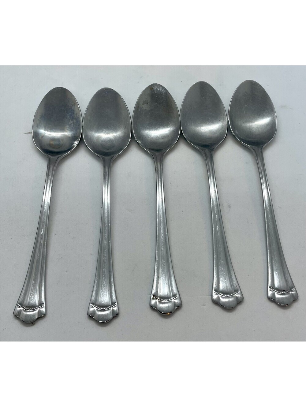 (5) Farberware Stainless Indonesia ROMANCE Teaspoon Lot ~ 6 1/4”